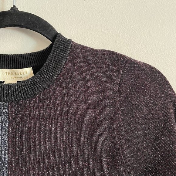 Ted Baker Women 0 US 2 Colour By Numbers Redlo Color-Blocked Knit Sweater Dress - Picture 8 of 12